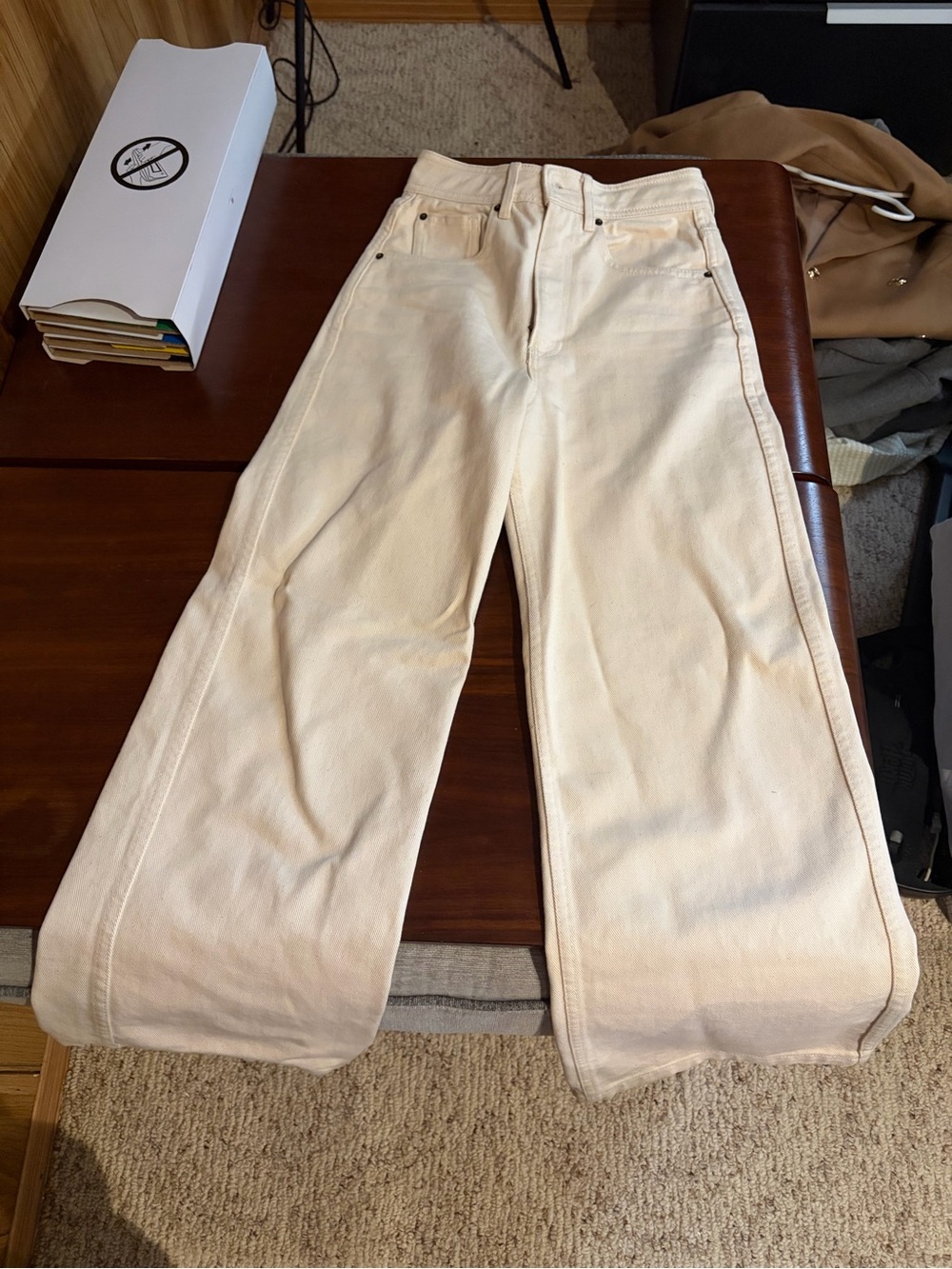 Sézane Le Crop Mottled Ecru